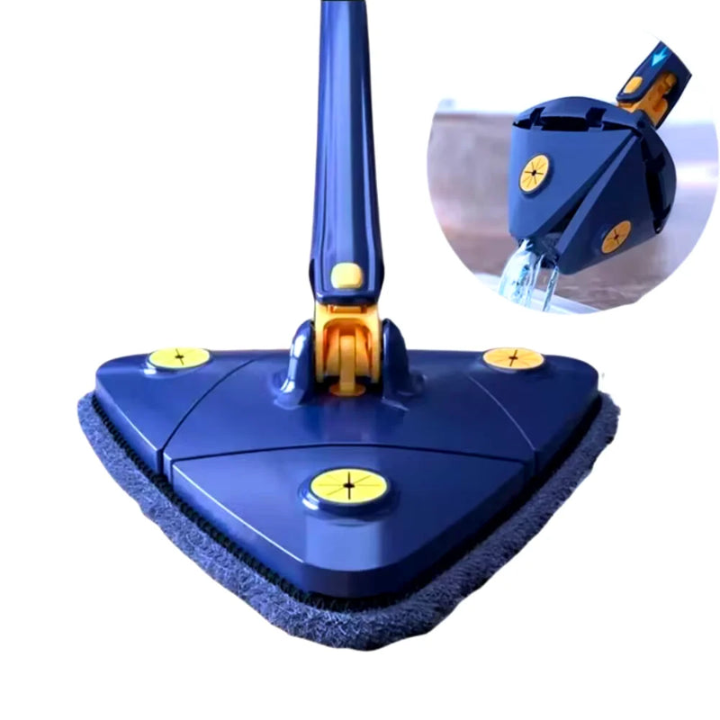 KIT ESFREGÃO com rodas de limpeza, ESFREGÃO triangular ajustável com rotação de 360° + 3 refis