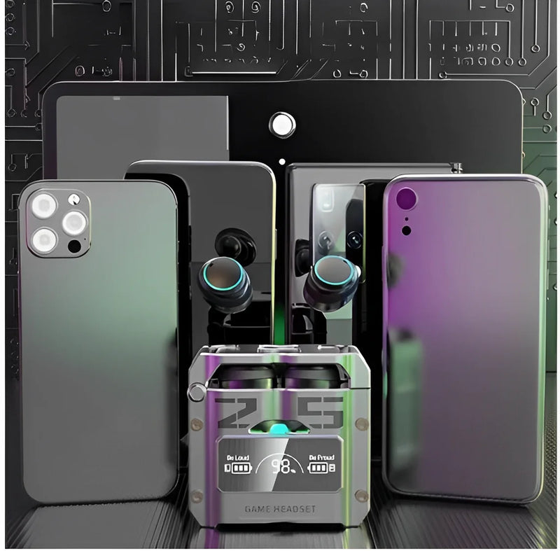 SENSASIONAL Fone de ouvido sem fio Bluetooth M25 TWS com redução de ruído estéreo e controle por toque para jogos e microfone