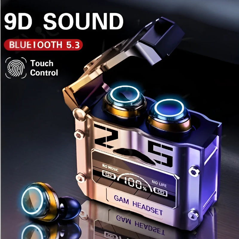 SENSASIONAL Fone de ouvido sem fio Bluetooth M25 TWS com redução de ruído estéreo e controle por toque para jogos e microfone