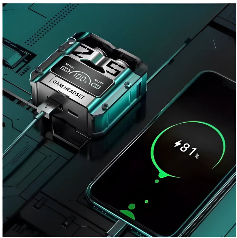 SENSASIONAL Fone de ouvido sem fio Bluetooth M25 TWS com redução de ruído estéreo e controle por toque para jogos e microfone