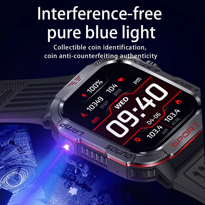 RELÓGIO INTELIGENTE. Para Homens com Bluetooth,  a Prova D'Água bateria de 600mAh, Smartwatch Monitor de Frequência Cardíaca .