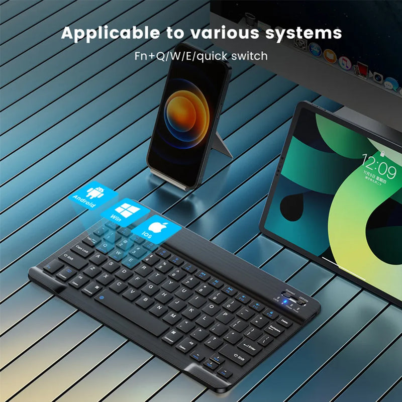 Teclado sem fios Bluetooth MOUSE  para IOS Android Windows Tablet para iPad Air Mini Pro Espanhol Coreano Portugal Teclado Russo