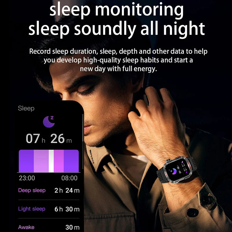 RELÓGIO INTELIGENTE. Para Homens com Bluetooth,  a Prova D'Água bateria de 600mAh, Smartwatch Monitor de Frequência Cardíaca .