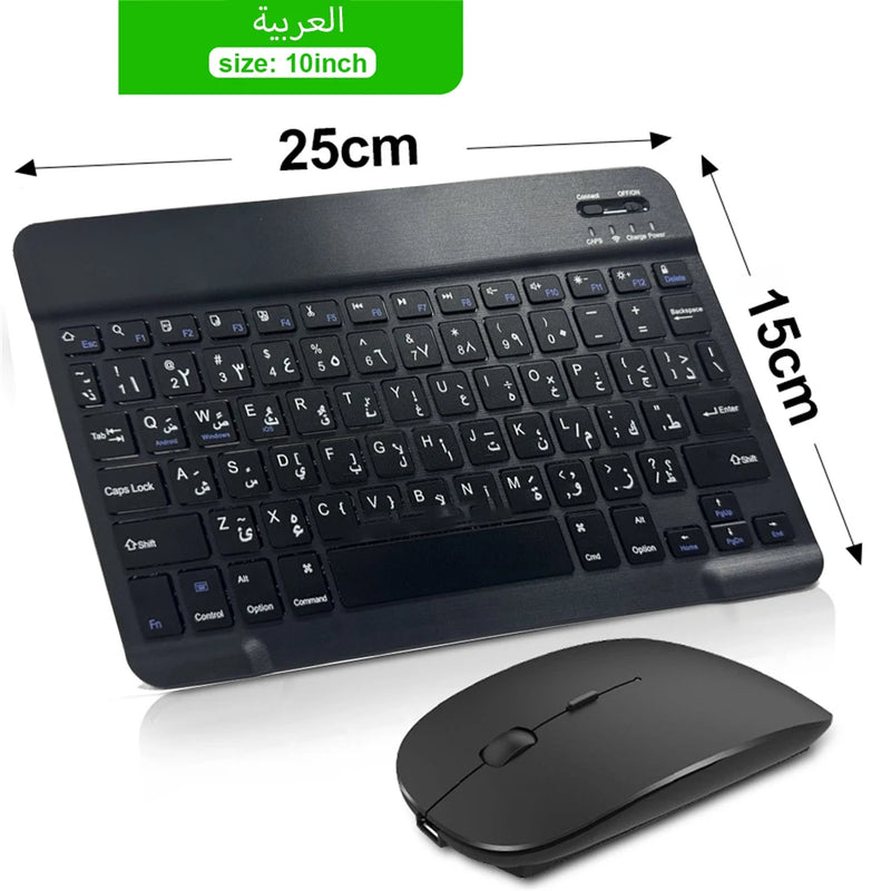 Teclado sem fios Bluetooth MOUSE  para IOS Android Windows Tablet para iPad Air Mini Pro Espanhol Coreano Portugal Teclado Russo