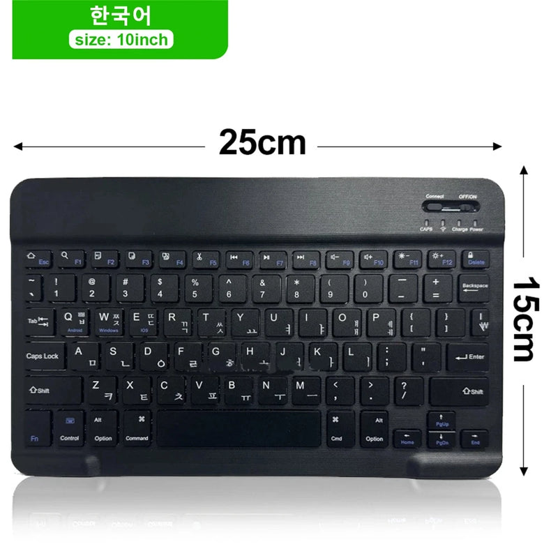 Teclado sem fios Bluetooth MOUSE  para IOS Android Windows Tablet para iPad Air Mini Pro Espanhol Coreano Portugal Teclado Russo
