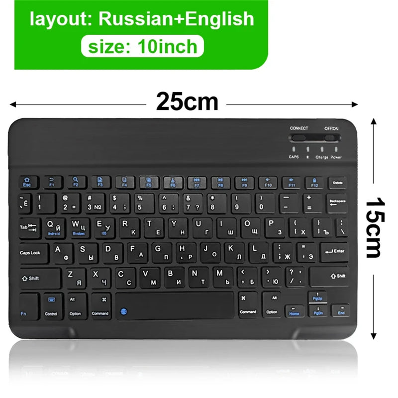 Teclado sem fios Bluetooth MOUSE  para IOS Android Windows Tablet para iPad Air Mini Pro Espanhol Coreano Portugal Teclado Russo
