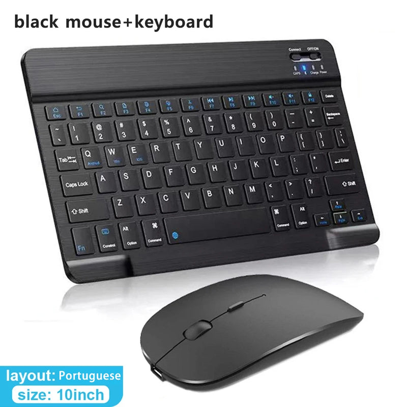 Teclado sem fios Bluetooth MOUSE  para IOS Android Windows Tablet para iPad Air Mini Pro Espanhol Coreano Portugal Teclado Russo