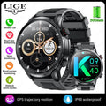 LIGE Novo 1.95 “HD Extra Large Screen GPS Outdoor Professional Sports Smart Watch Homens Mulheres Heart Rate Bluetooth Call Smartwatches