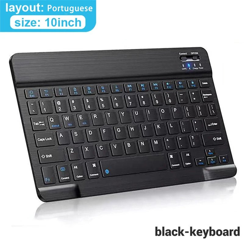 Teclado sem fios Bluetooth MOUSE  para IOS Android Windows Tablet para iPad Air Mini Pro Espanhol Coreano Portugal Teclado Russo