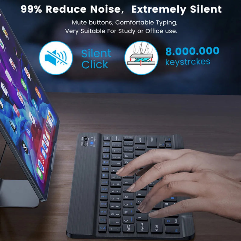 Teclado sem fios Bluetooth MOUSE  para IOS Android Windows Tablet para iPad Air Mini Pro Espanhol Coreano Portugal Teclado Russo
