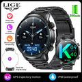 LIGE Novo 1.95 “HD Extra Large Screen GPS Outdoor Professional Sports Smart Watch Homens Mulheres Heart Rate Bluetooth Call Smartwatches